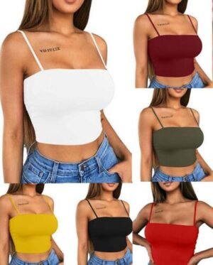 A red sexy tank top halter on a woman.