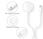 Black 2-in-1 wireless charger for Apple Watch Australia charging an iPhone and Watch.