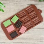 Silicone mini chocolate mould Australia with chocolate bars.
