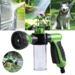 High-pressure sprayer nozzle hose gun Australia in green, showing jet mode.