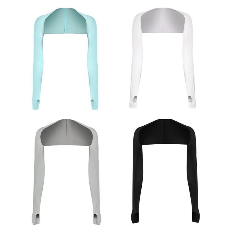 Black UV arm sleeves Australia worn by a cyclist.
