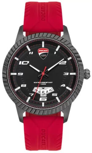 Ducati Men's Podio Black Dial Silicon Strap Watch DTWGN2019503